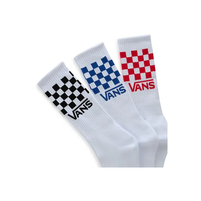 Vans Socks Men Classic Check Crew Socks 3 Pairs White