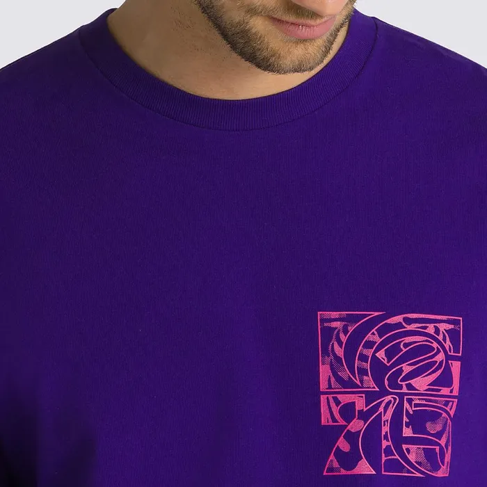 Vans Tshirts and Tanks Men Digital Demented Logo Long Sleeve TShirt Purple