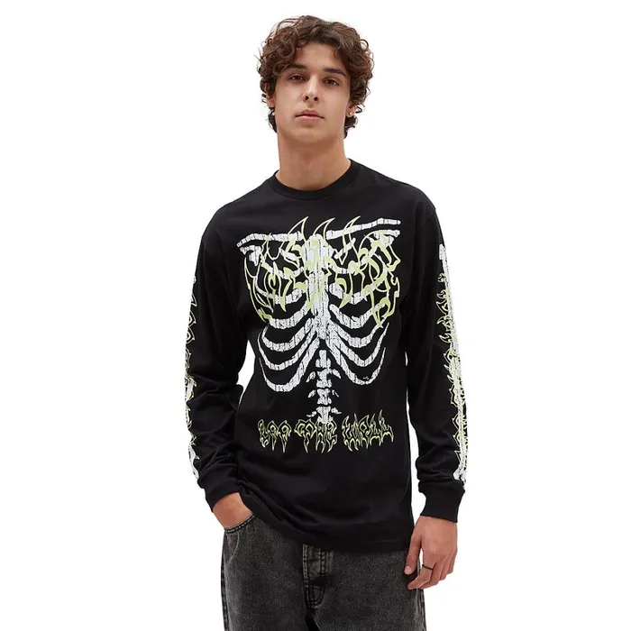 Vans Tshirts and Tanks Men Halloween Long Sleeve TShirt Black