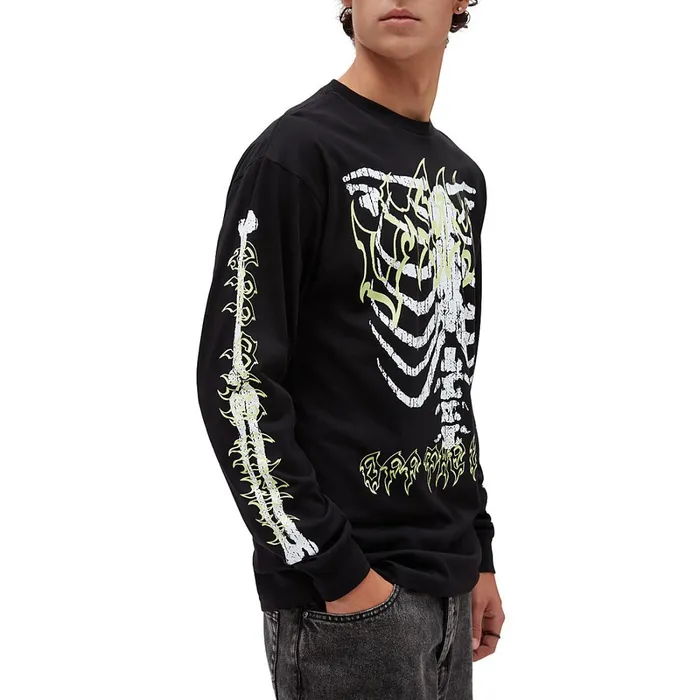 Vans Tshirts and Tanks Men Halloween Long Sleeve TShirt Black