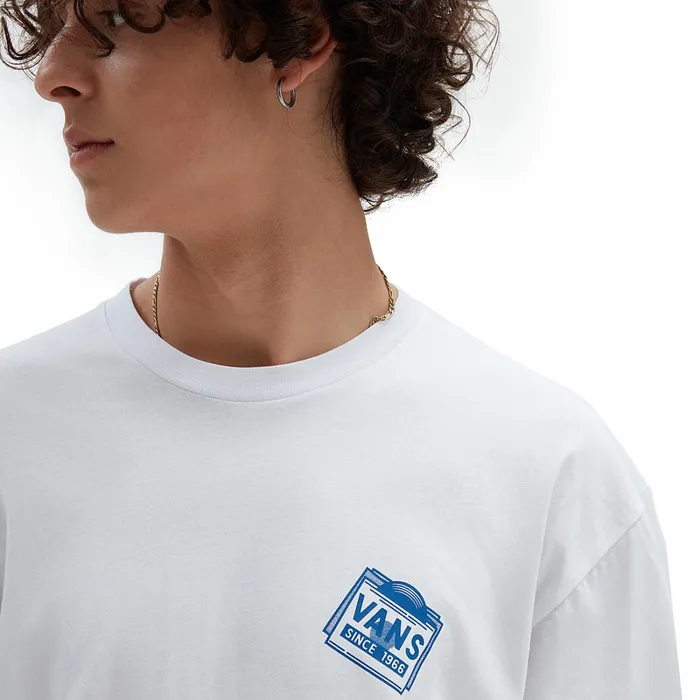 Vans Tshirts and Tanks Men Record Label TShirt White