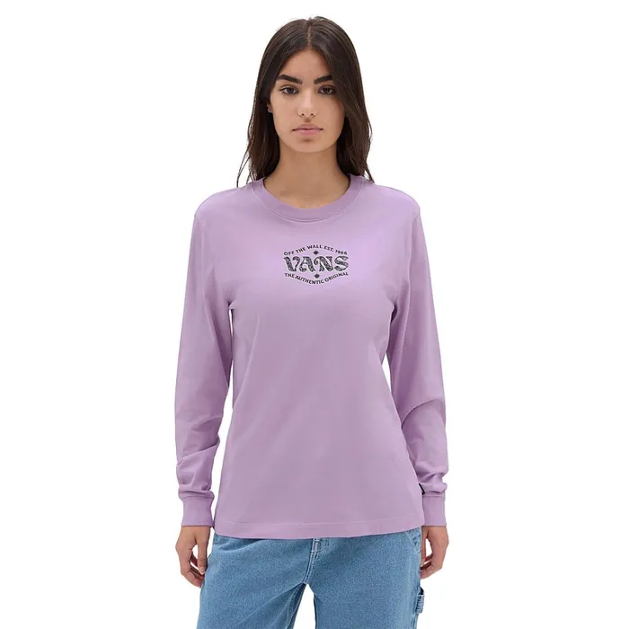 Vans Tshirts and Tops Women Path To Explore Long Sleeve Boyfriend Fit TShirt Purple