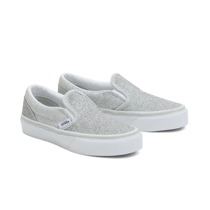 Vans View All Kids Classic SlipOn Glitter Shoes 48 Years Grey