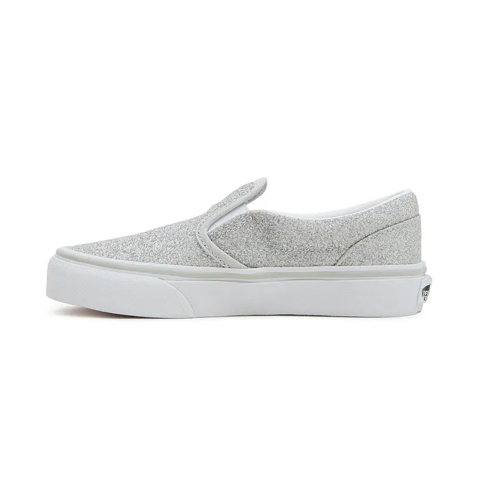 Vans View All Kids Classic SlipOn Glitter Shoes 48 Years Grey
