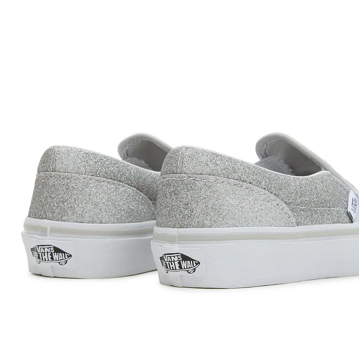 Vans View All Kids Classic SlipOn Glitter Shoes 48 Years Grey