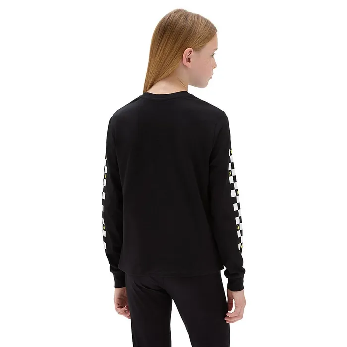 Vans View All Kids Girls Here Kitty Long Sleeve Shorty TShirt 814 Years Black