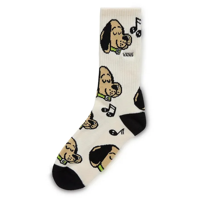 Vans View All Kids Singing Pup Crew Socks 1 Pair White
