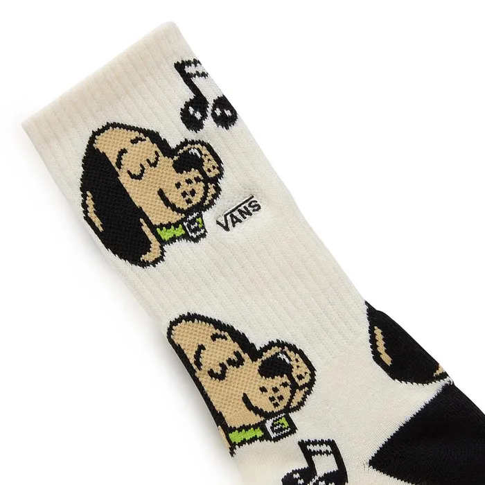 Vans View All Kids Singing Pup Crew Socks 1 Pair White