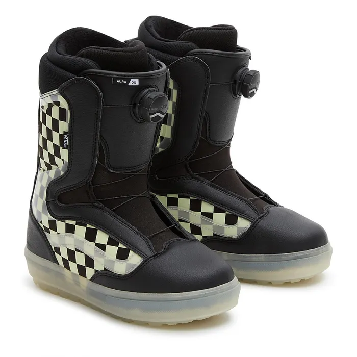 Vans View All Men Aura OG Checkerboard Snowboard Boots Black White