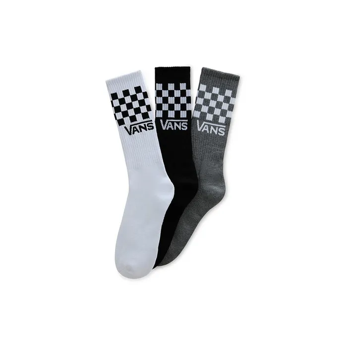 Vans View All Men Classic Check Crew Socks 3 Pairs Black