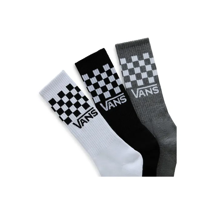 Vans View All Men Classic Check Crew Socks 3 Pairs Black