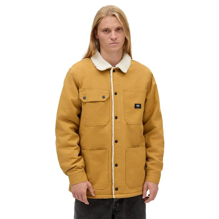 Vans View All Men Drill Chore Coat Sherpa Jacket Brown