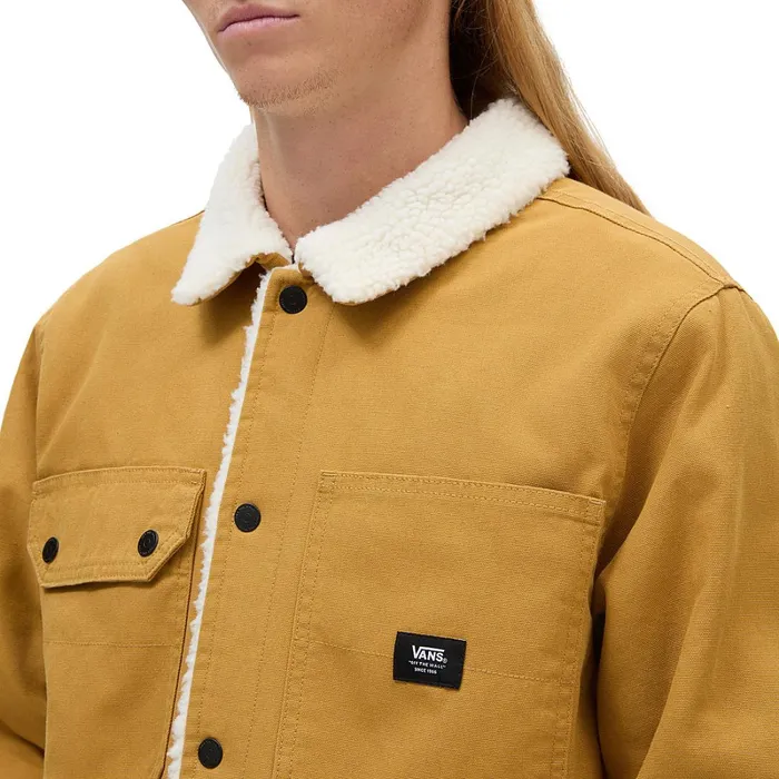 Vans View All Men Drill Chore Coat Sherpa Jacket Brown