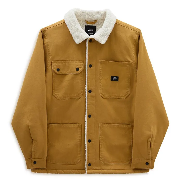 Vans View All Men Drill Chore Coat Sherpa Jacket Brown