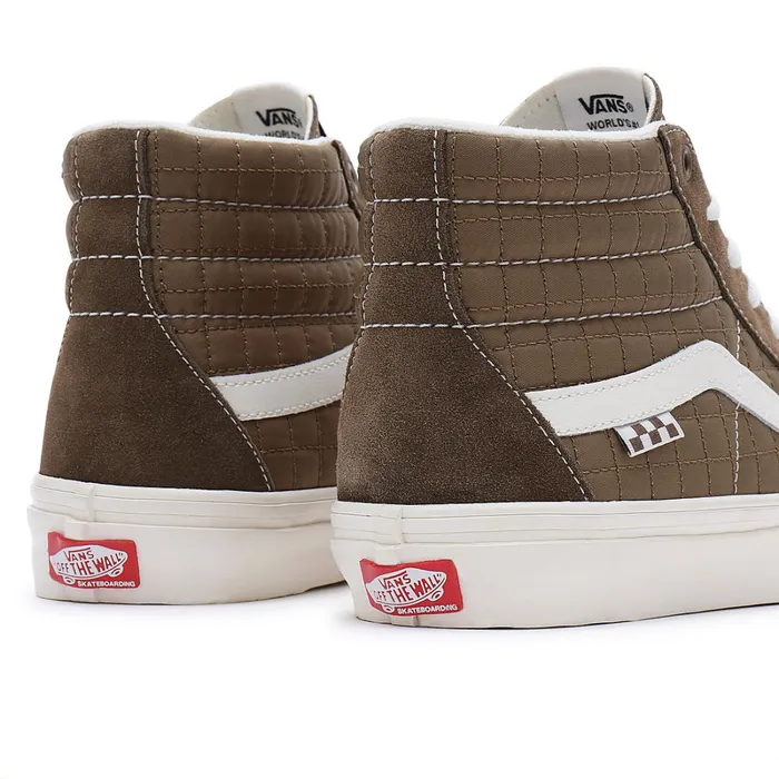 Vans View All Men Quilted Skate Sk8Hi Shoes Brown