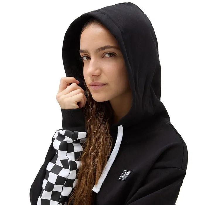 Vans View All Women Boom Boom Check Pullover Hoodie Black