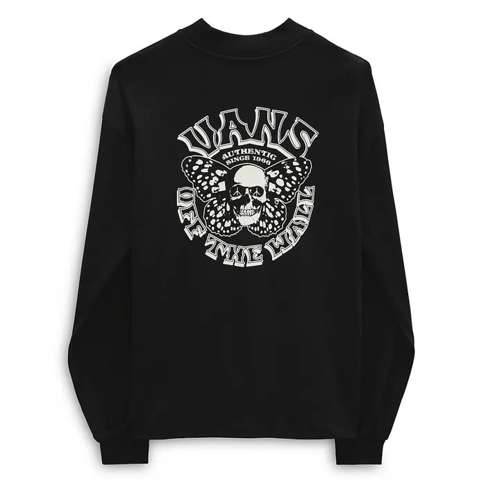 Vans View All Women SkullflyLong Sleeve Mock Neck Sweatshirt Black