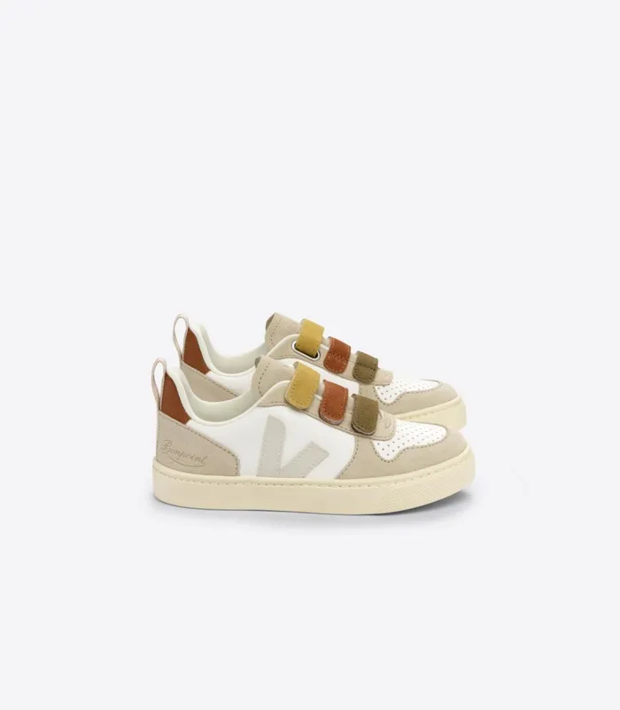 VEJA V10 Kids V10 CHROMEFREE LEATHER BONPOINT MULTICO ALMOND