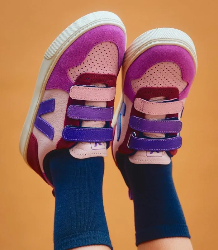 VEJA V10 Kids V10 CHROMEFREE LEATHER MULTICO PETALE