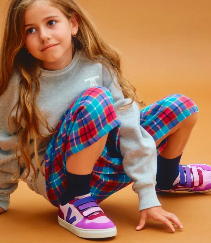 VEJA V10 Kids V10 CHROMEFREE LEATHER MULTICO PETALE