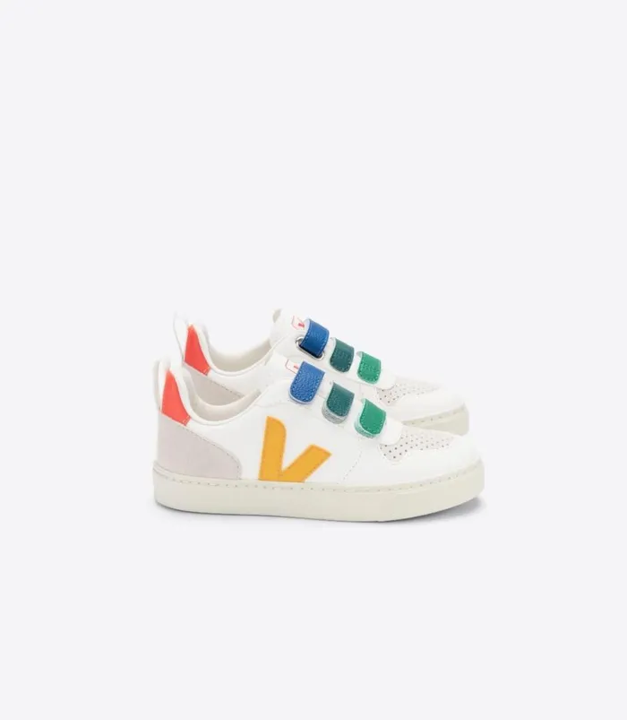 VEJA V10 Kids V10 CHROMEFREE LEATHER MULTICO WHITE OURO