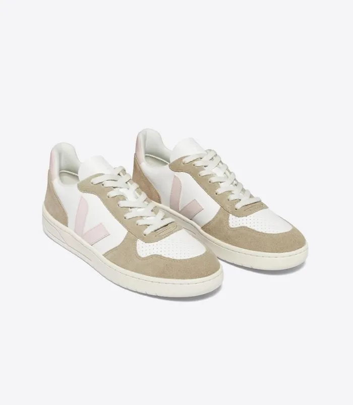 VEJA V10 Women V10 CHROMEFREE LEATHER WHITE PETALE SAHARA