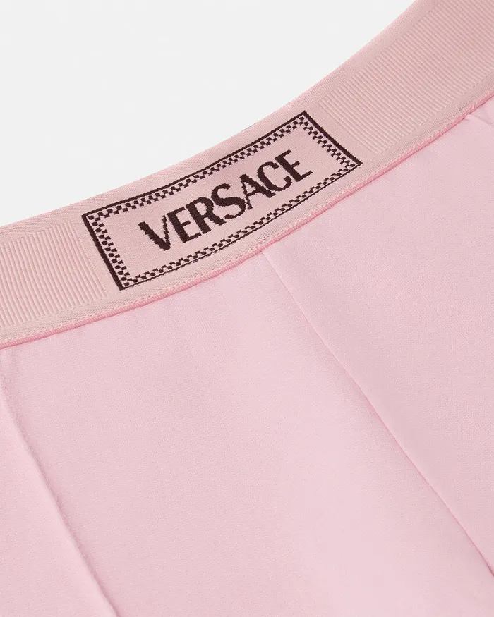 Versace 90s Vintage Logo Stirrup Leggings Light Pink Kids Pants and Skirts