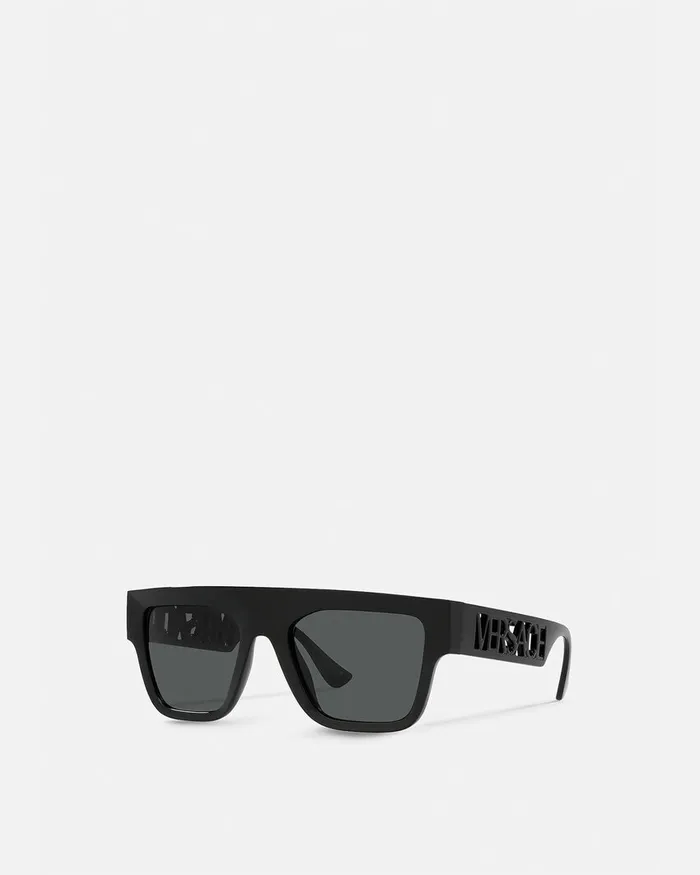 Versace 90s Vintage Logo Sunglasses Black WomenMen Sunglasses