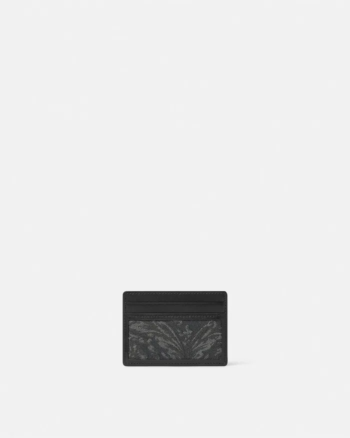 Versace Barocco Jacquard Cardholder Blackprint Men Wallets
