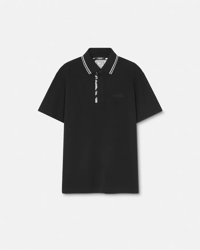 Versace Barocco Polo Shirt Black Men TShirts and Polos