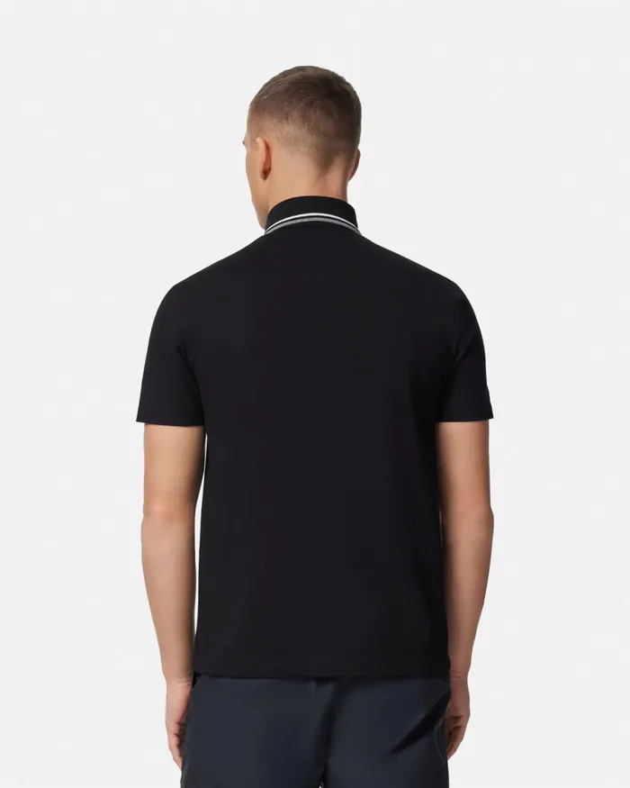 Versace Barocco Polo Shirt Black Men TShirts and Polos