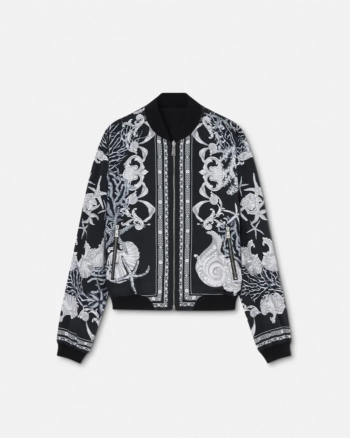 Versace Barocco Sea Reversible Jacket Blackprint Men Jackets and Coats