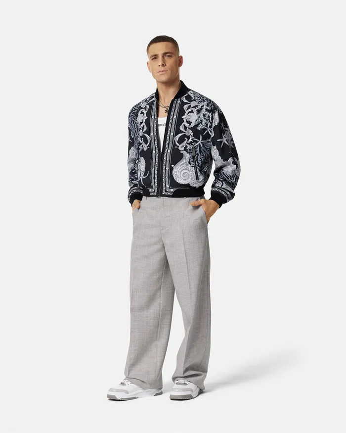 Versace Barocco Sea Reversible Jacket Blackprint Men Jackets and Coats