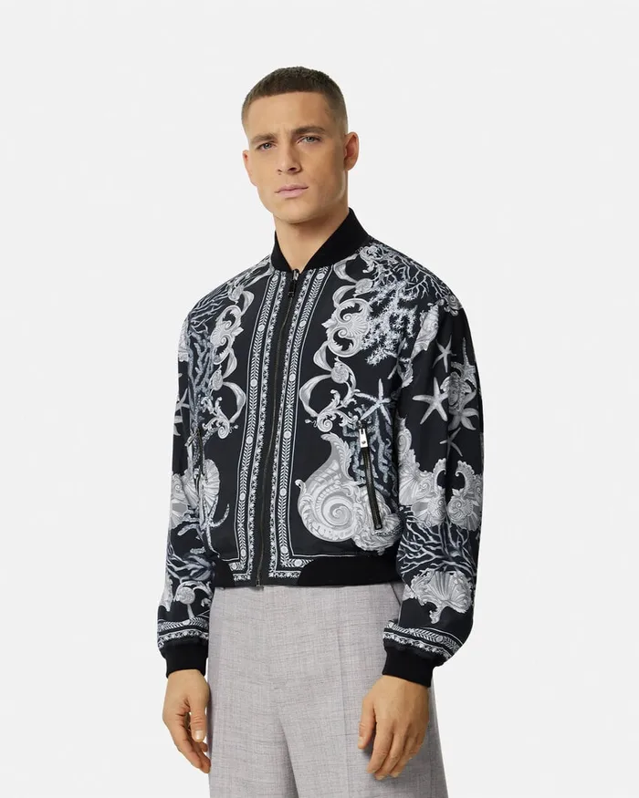 Versace Barocco Sea Reversible Jacket Blackprint Men Jackets and Coats