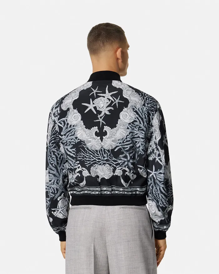 Versace Barocco Sea Reversible Jacket Blackprint Men Jackets and Coats