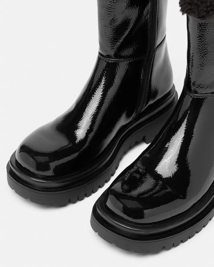 Versace Baroque Buckle Drew Boots Blackprint Women Jeans Couture