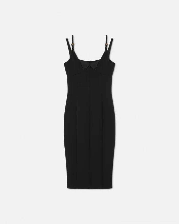 Versace Baroque Buckle Midi Dress Blackprint Women Jeans Couture