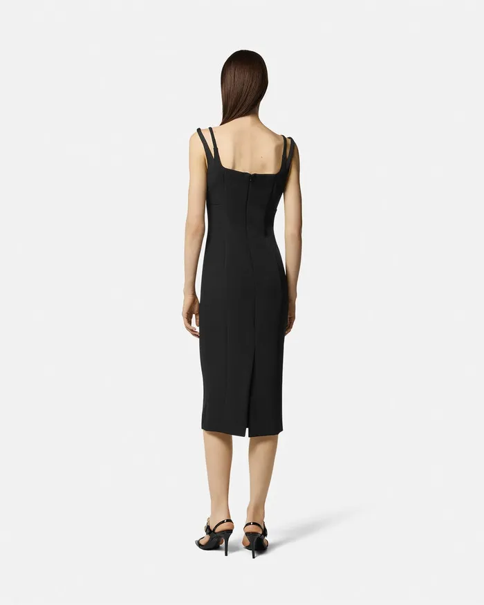 Versace Baroque Buckle Midi Dress Blackprint Women Jeans Couture