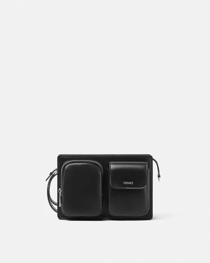 Versace Cargo Pouch Blacksilver Men Crossbody and Messengers
