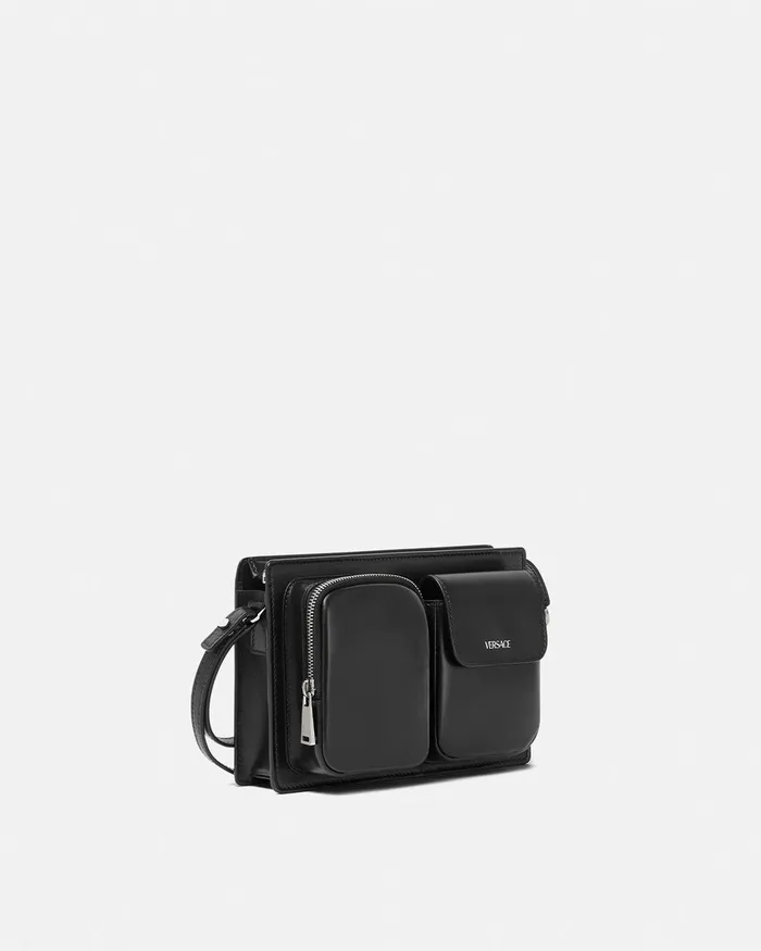 Versace Cargo Pouch Blacksilver Men Crossbody and Messengers