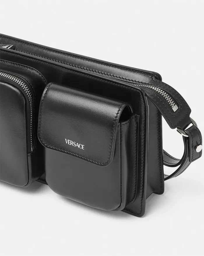 Versace Cargo Pouch Blacksilver Men Crossbody and Messengers