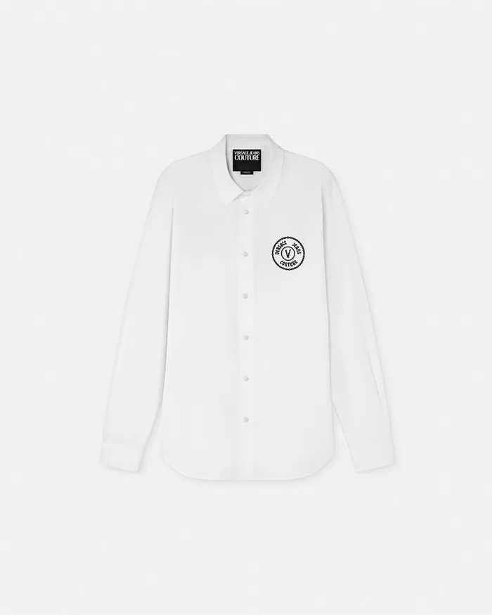 Versace Chain VEmblem SlimFit Shirt Whiteprint Men Jeans Couture