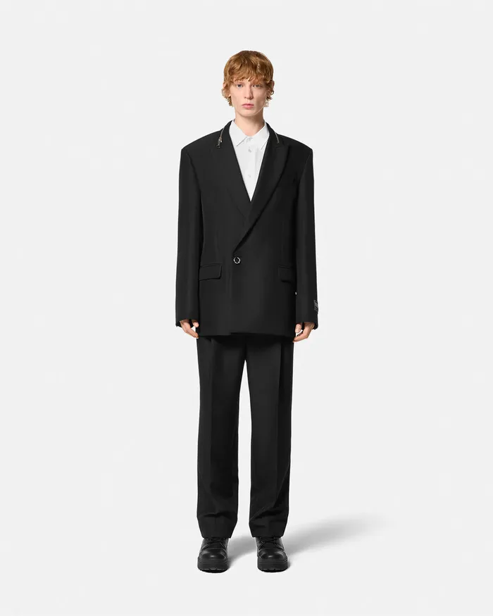 Versace Chain VEmblem SlimFit Shirt Whiteprint Men Jeans Couture