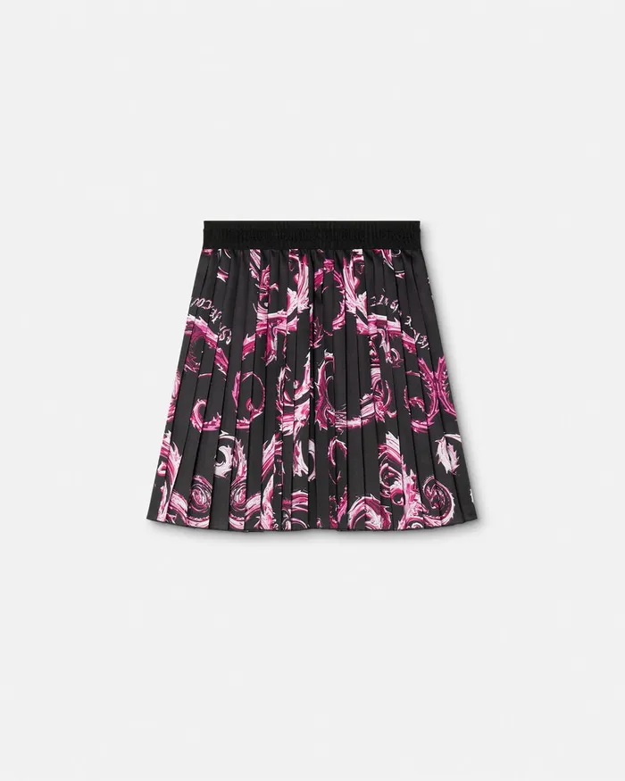Versace Chromo Couture Pleated Mini Skirt Blackpink Women Jeans Couture