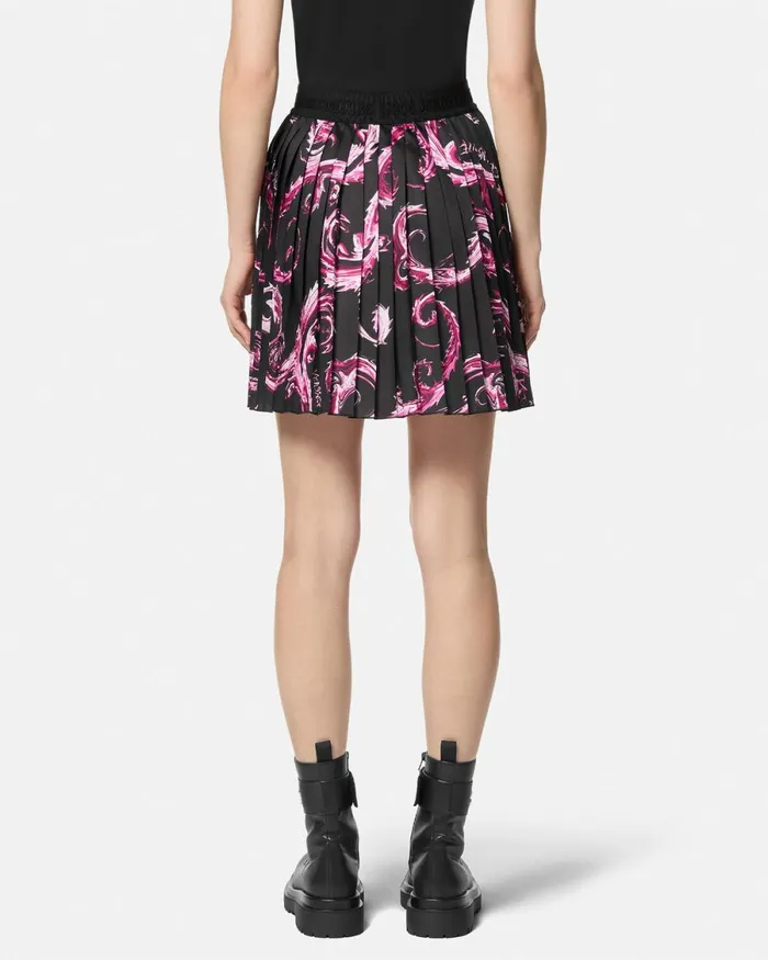 Versace Chromo Couture Pleated Mini Skirt Blackpink Women Jeans Couture