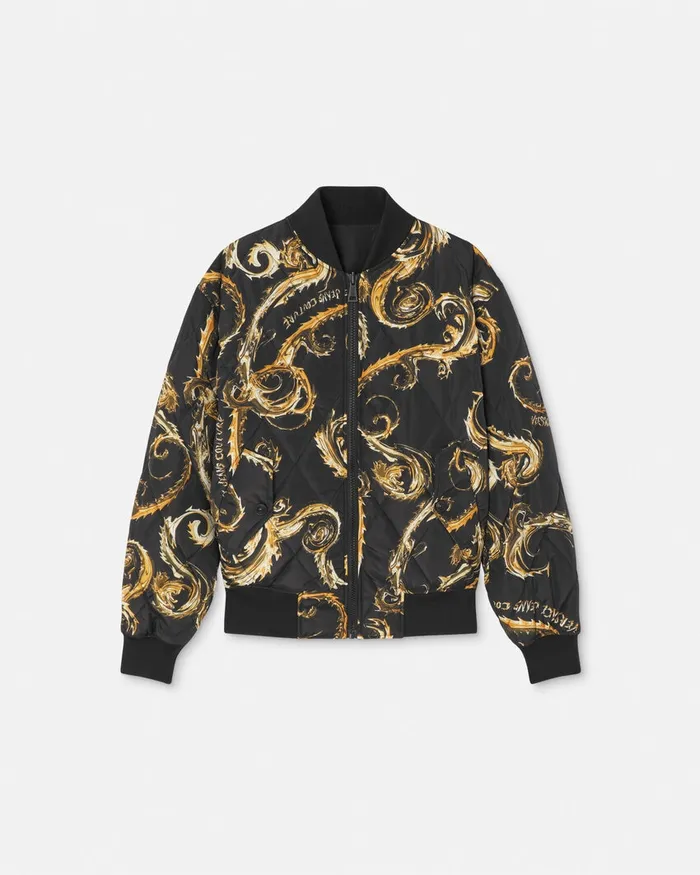 Versace Chromo Couture Reversible Bomber Jacket Blackgold Men Jeans Couture