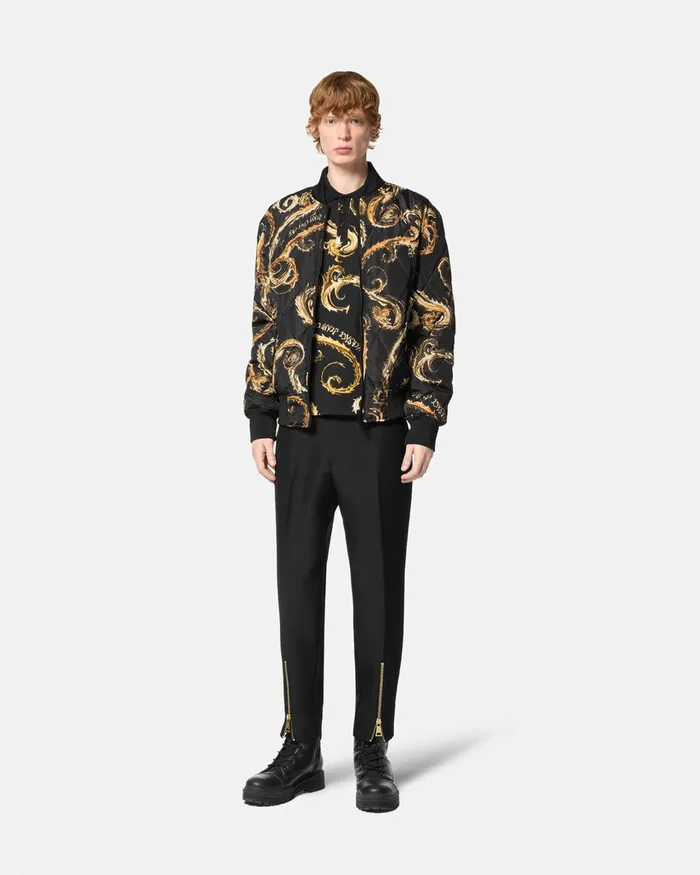 Versace Chromo Couture Reversible Bomber Jacket Blackgold Men Jeans Couture
