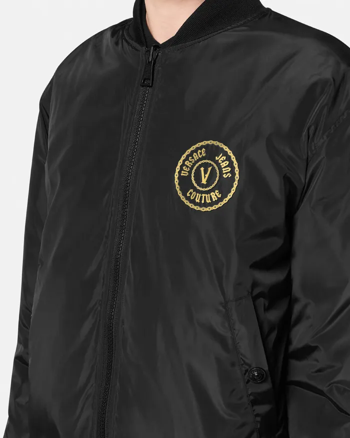 Versace Chromo Couture Reversible Bomber Jacket Blackgold Men Jeans Couture