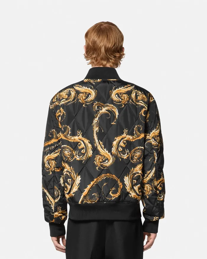 Versace Chromo Couture Reversible Bomber Jacket Blackgold Men Jeans Couture