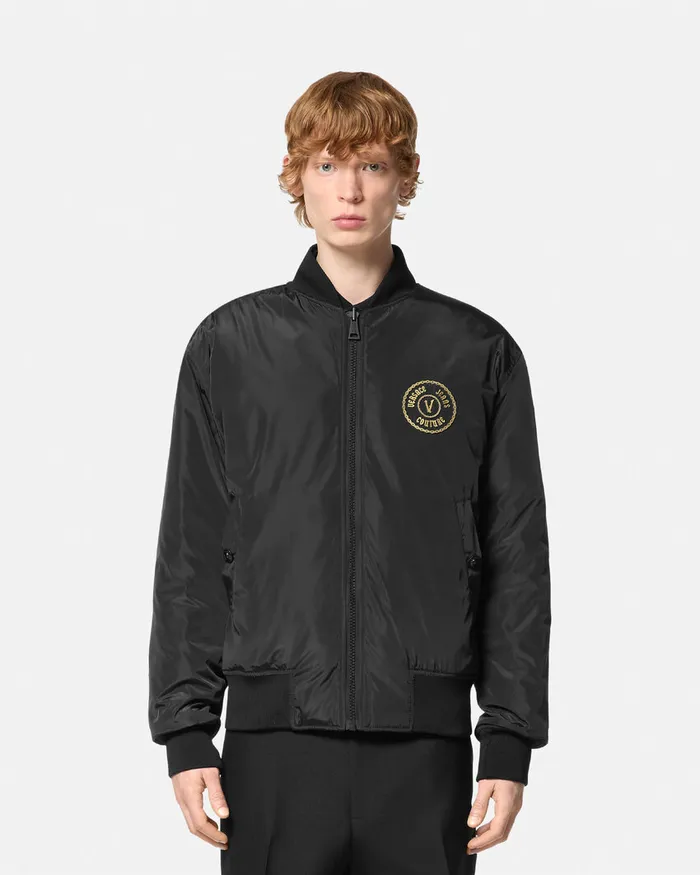 Versace Chromo Couture Reversible Bomber Jacket Blackgold Men Jeans Couture